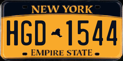 NY license plate HGD1544