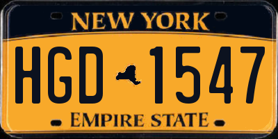 NY license plate HGD1547