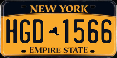 NY license plate HGD1566