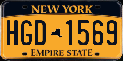 NY license plate HGD1569
