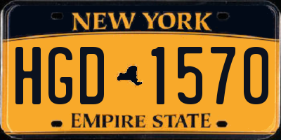 NY license plate HGD1570