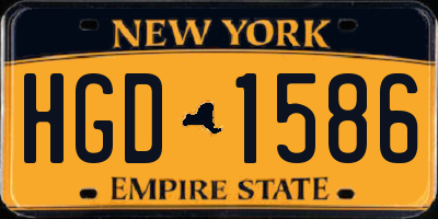NY license plate HGD1586