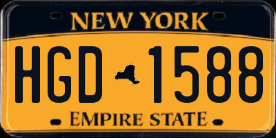 NY license plate HGD1588