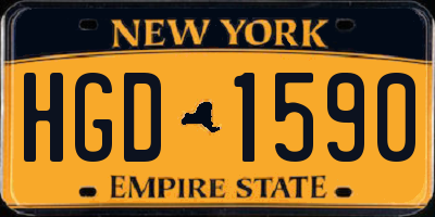 NY license plate HGD1590