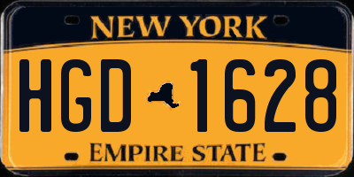 NY license plate HGD1628