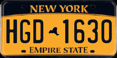 NY license plate HGD1630
