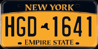 NY license plate HGD1641
