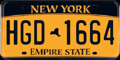 NY license plate HGD1664