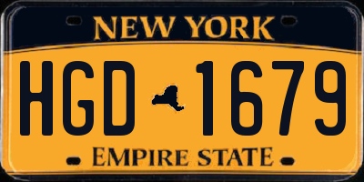 NY license plate HGD1679
