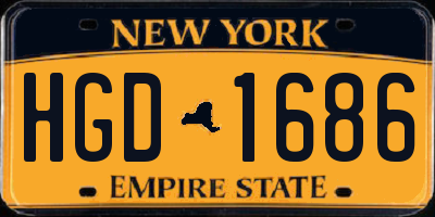 NY license plate HGD1686