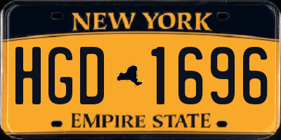 NY license plate HGD1696