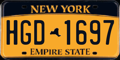 NY license plate HGD1697