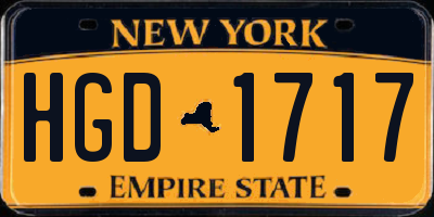 NY license plate HGD1717