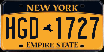 NY license plate HGD1727