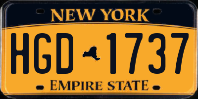 NY license plate HGD1737