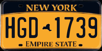 NY license plate HGD1739