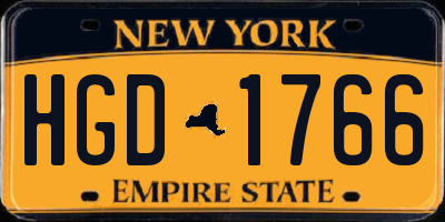 NY license plate HGD1766