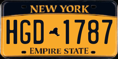 NY license plate HGD1787