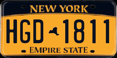 NY license plate HGD1811