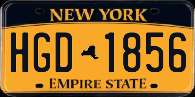 NY license plate HGD1856