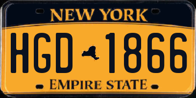 NY license plate HGD1866
