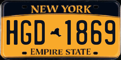 NY license plate HGD1869