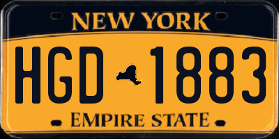 NY license plate HGD1883
