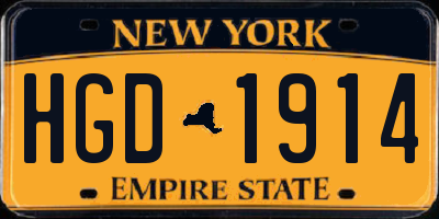 NY license plate HGD1914