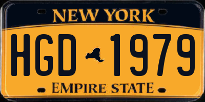 NY license plate HGD1979