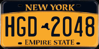 NY license plate HGD2048