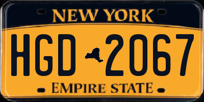 NY license plate HGD2067