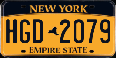 NY license plate HGD2079