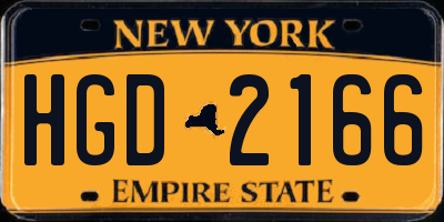 NY license plate HGD2166