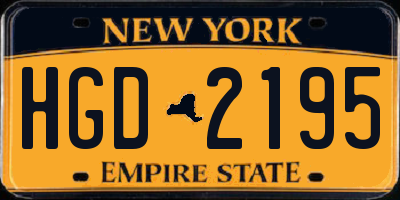 NY license plate HGD2195