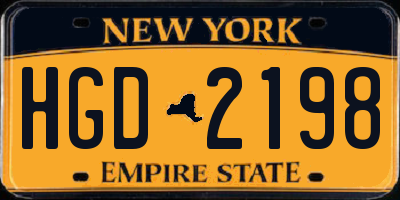 NY license plate HGD2198