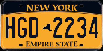 NY license plate HGD2234