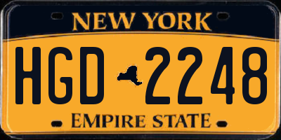 NY license plate HGD2248