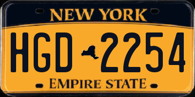 NY license plate HGD2254