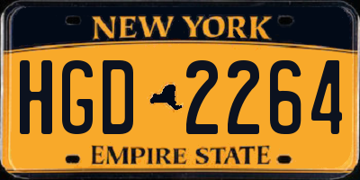 NY license plate HGD2264