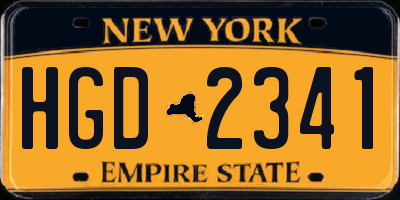 NY license plate HGD2341