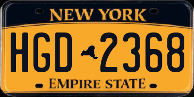 NY license plate HGD2368