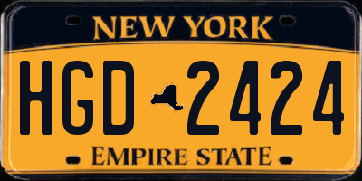 NY license plate HGD2424