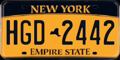 NY license plate HGD2442