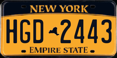 NY license plate HGD2443