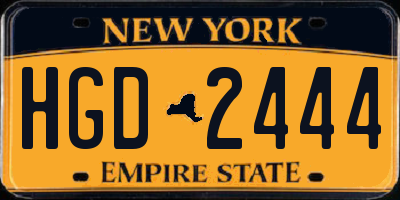 NY license plate HGD2444