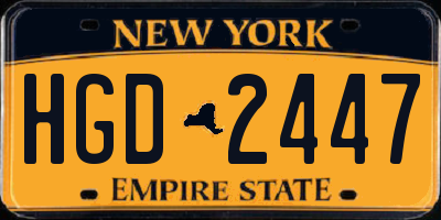 NY license plate HGD2447