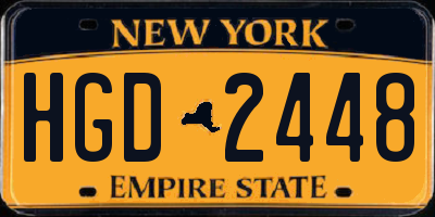 NY license plate HGD2448