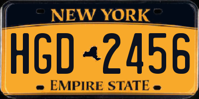 NY license plate HGD2456