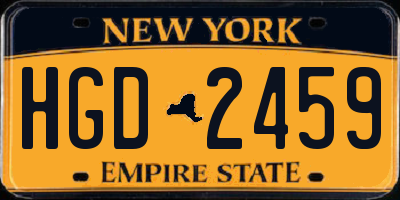 NY license plate HGD2459