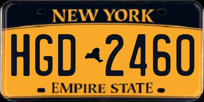NY license plate HGD2460
